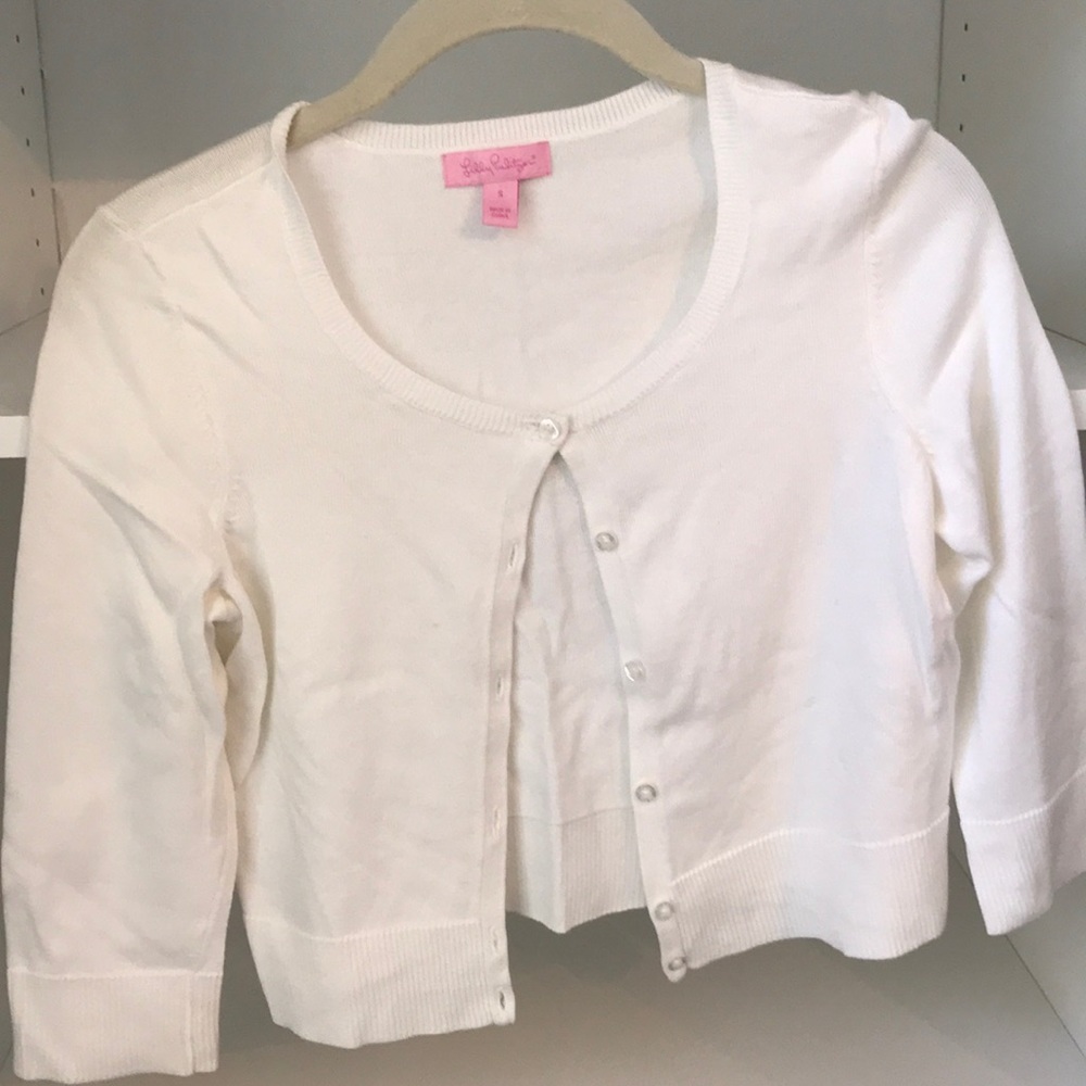 Lilly Pulitzer white crop sweater never worn